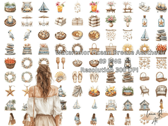 Download Watercolor Ocean Breeze Aesthetic - Premium Resources