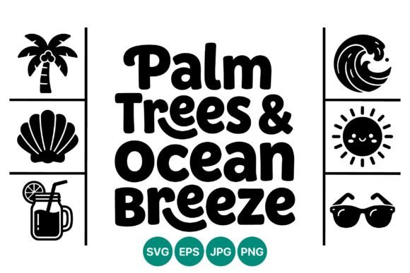 Download Palm Trees Ocean Breeze Summer Icon Set - Premium Resources