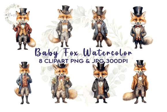 Download Baby Fox Watercolor Clipart - Baby fox watercolor clipart Collection