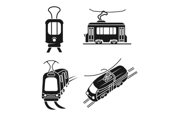 Download Tram Car Icons Set, Simple Style - Simple style Collection