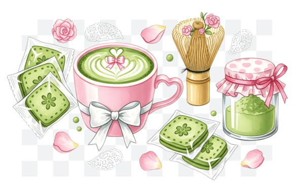 Download Coquette Matcha Latte PMG Clipart - Latte Collection