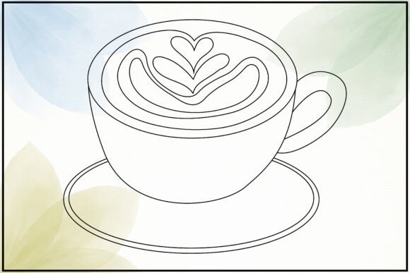 Download Coffee Latte Art Line Drawing - Latte Collection