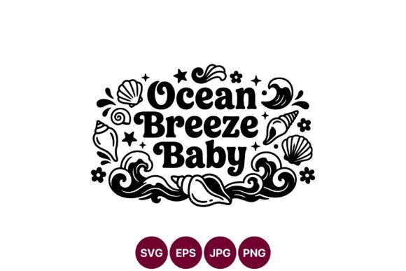Download Ocean Breeze Baby Seashell Typography - Premium Resources