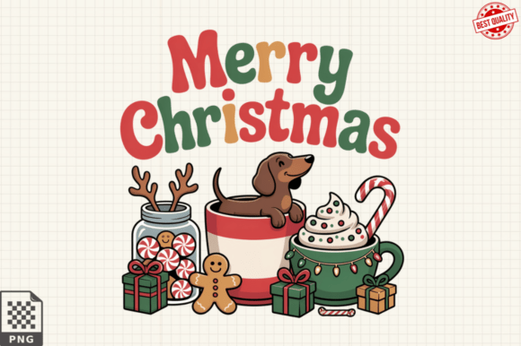 Download Dachshund Christmas Latte Coffee Clipart - Latte Collection
